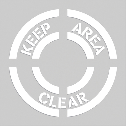 Floor Marking Stencils - Keep Area Clear, Pictogram, 20" x 20" OCP Construction Supplies