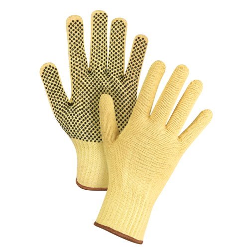 Gants tricot&eacute;s sans couture &agrave; pois, Taille Grand/9, Calibre 7, Rev&ecirc;tement PVC, Enveloppe en Kevlar, ASTM ANSI niveau A2/EN 388 niveau 3 OCP Construction Supplies