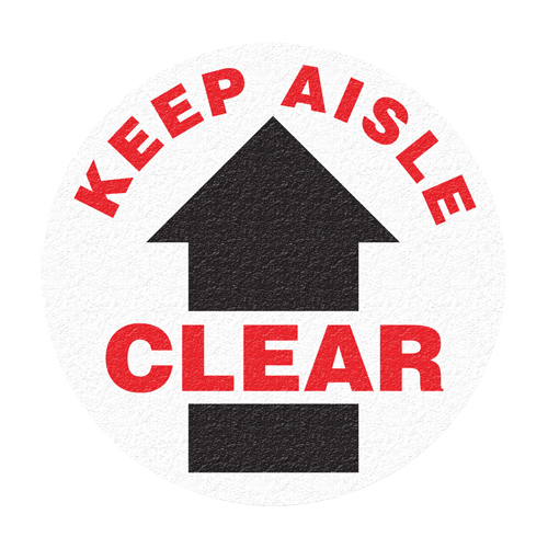 Panneau de signalisation au sol  Keep Aisle Clear , Adh&eacute;sif, Anglais avec pictogramme OCP Construction Supplies