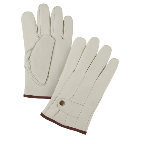 Premiun Winter-Lined Ropers Gloves, Large, Grain Cowhide Palm, Fleece Inner Lining OCP Construction Supplies