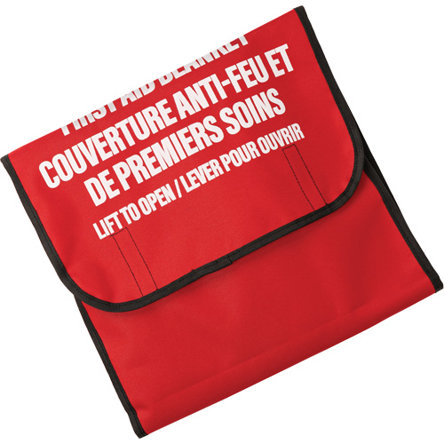 Dynamic Fire Blanket with Nylon Pouch Holder, Wool, 60"L x 71"W OCP Construction Supplies