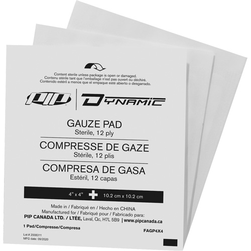 Dynamic Gauze, Pad, 4" L x 4" W, Sterile, Medical Device Class 1 OCP Construction Supplies