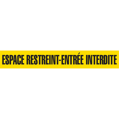 Barricade Tape, French, 3" W x 1000' L, 3 mils, Black on Yellow OCP Construction Supplies