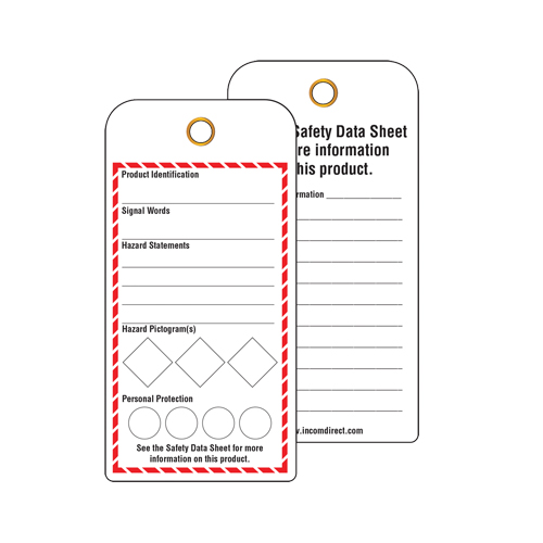 &eacute;tiquettes SGH pour le milieu de travail, Papier cartonn&eacute;, 3" la x 6" h, Anglais OCP Construction Supplies