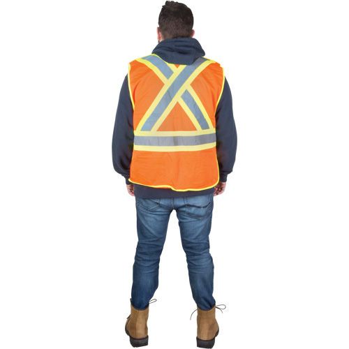 Veste d'arpenteur r&eacute;sistante aux flammes, Orange haute visibilit&eacute;, Moyen, Polyester OCP Construction Supplies