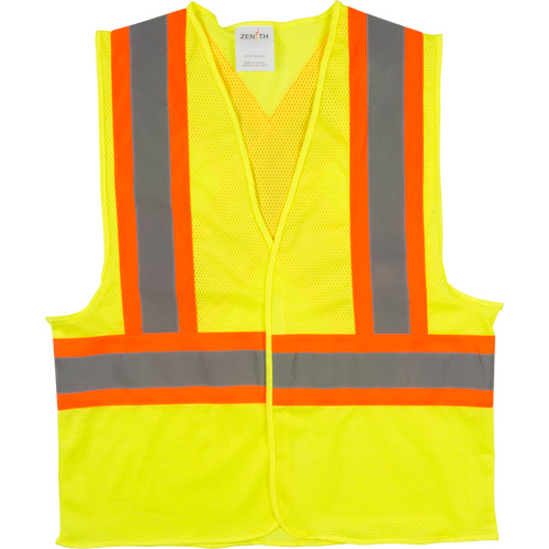 Traffic Safety Vest, High Visibility Lime-Yellow, 2X-Large, Polyester OCP Construction Supplies