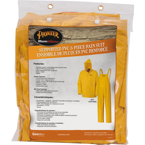 577 V&ecirc;tements imperm&eacute;ables 3 morceaux, Polyester/PVC, 5T-Grand, Jaune OCP Construction Supplies