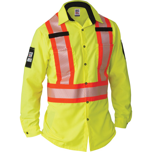 Chemise &agrave; manches longues haute visibilit&eacute; ind&eacute;chirable, Polyester, 2T-Grand (grande taille), Jaune lime haute visibilit&eacute; OCP Construction Supplies