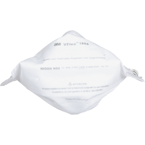 Respirateur et masque chirurgical VFlex contre les particules en sant&eacute;, N95, Certifi&eacute; NIOSH OCP Construction Supplies