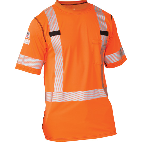 T-shirt &agrave; manches courtes haute visibilit&eacute; Polartec Power Grid, Polyester, Petit, Orange OCP Construction Supplies