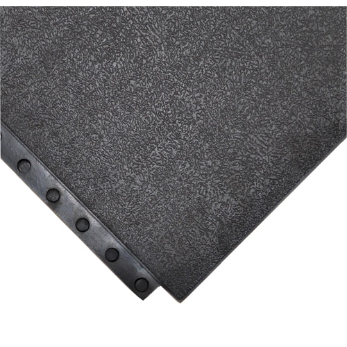 Tapis antifatigue 24/Seven Locksafe, Lisse, 3' x 3' x 5/8", Noir, Caoutchouc naturel OCP Construction Supplies
