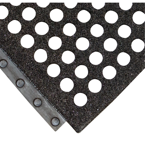 Tapis antifatigue 24/Seven Locksafe, Nid d'abeilles, 3' x 3' x 5/8", Noir, Nitrile OCP Construction Supplies