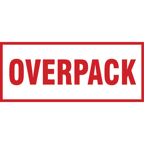 "Overpack" Handling Labels, 6" L x 2-1/2" W, Red on White OCP Construction Supplies