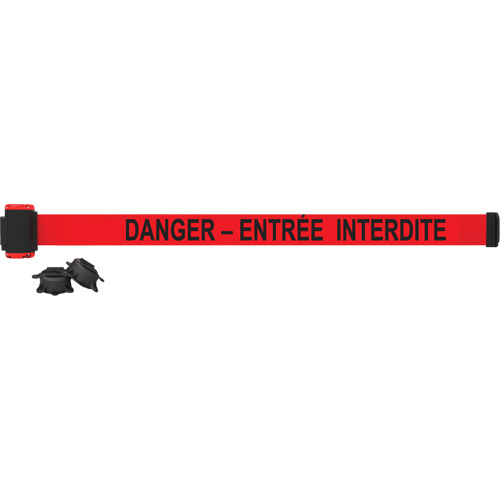 Wall Mount Barrier, Plastic, Magnetic Mount, 7', Red Tape OCP Construction Supplies