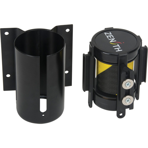 Barri&egrave;re &agrave; fixation murale avec ruban magn&eacute;tique, Acier, Fixation par vis, 7', Ruban Noir et jaune OCP Construction Supplies