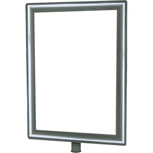 Heavy-Duty Vertical Sign Holder for Classic Posts, Polished Chrome OCP Construction Supplies