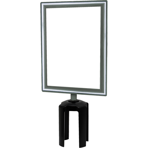 Porte-enseigne vertical robuste avec adaptateur pour poteaux Tensabarrier, Chrome poli OCP Construction Supplies