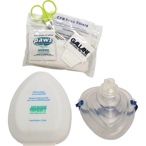 CPR Pocket Face Mask & Accessories Kit, Reusable Mask, Class 2 OCP Construction Supplies