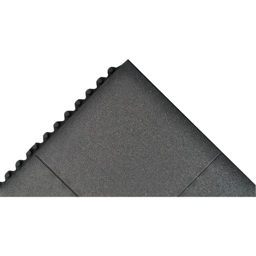 Tapis antifatigue &agrave; imbrication Cushion-Ease, Rugueux, 3' x 3' x 3/4", Noir, Caoutchouc naturel OCP Construction Supplies