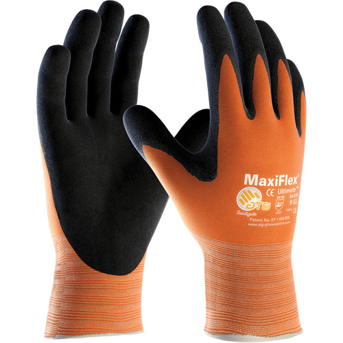 ATG MaxiFlex&reg; Ultimate High Visibility Seamless Gloves, Large, Nitrile Coating, 15 Gauge, Nylon/Lycra&reg; Shell OCP Construction Supplies