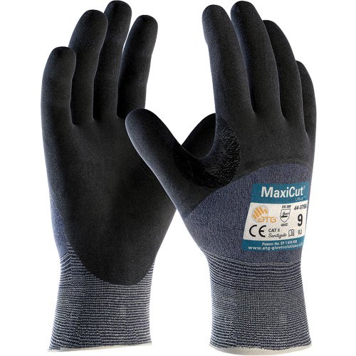 Gants r&eacute;sistants aux coupures en tricot sans couture ATG MaxiCut Ultra, Taille Grand, Calibre 15, Rev&ecirc;tement Nitrile, Enveloppe en Fil technique, ASTM ANSI niveau A3/EN 388 niveau 5/EN 388 niveau C OCP Construction Supplies