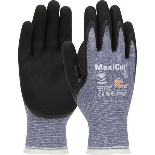 Gants r&eacute;sistants aux coupures dans un milieu de travail huileux ATG MaxiCut, Taille Grand, Calibre 15, Rev&ecirc;tement Nitrile, Enveloppe en Fil technique, ASTM ANSI niveau A3/EN 388 niveau 4/EN 388 niveau C OCP Construction Supplies