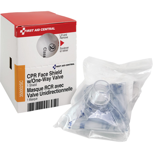 SmartCompliance&reg; Refill CPR Faceshield with One-Way Valve, Single Use Faceshield, Class 2 OCP Construction Supplies