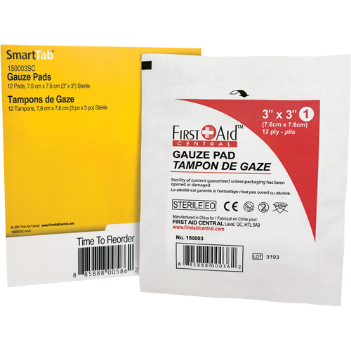 Recharge de gaze SmartCompliance, Tampon, 3" lo x 3" la, St&eacute;rile, Dispositif m&eacute;dical Classe 1 OCP Construction Supplies