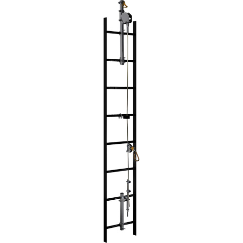 Syst&egrave;me de s&eacute;curit&eacute; verticale &agrave; c&acirc;ble Lad-Saf, Acier inoxydable OCP Construction Supplies