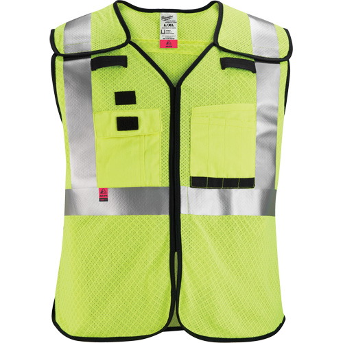 Gilet de s&eacute;curit&eacute; &agrave; maille d&eacute;tachable, Noir/Jaune lime haute visibilit&eacute;, Moyen/Petit OCP Construction Supplies