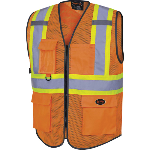 6960 Veste de s&eacute;curit&eacute; &agrave; maille en avant, Orange haute visibilit&eacute;, Moyen, Polyester OCP Construction Supplies