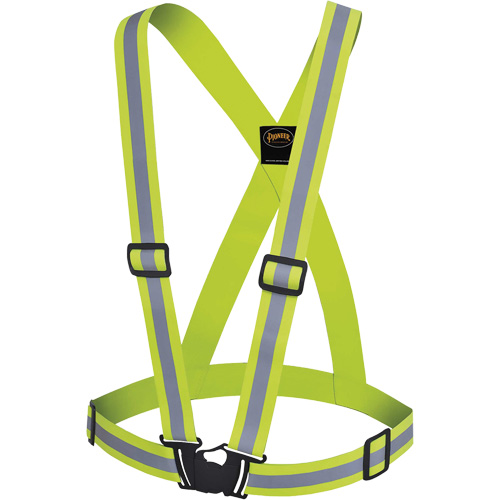 5497 Safety Sash, High Visibility Lime-Yellow, Silver Reflective Colour, One Size OCP Construction Supplies