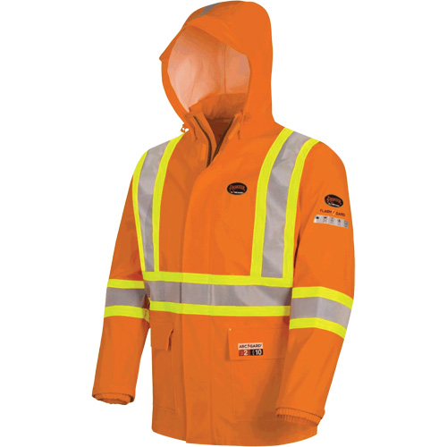 5880 Manteau de pluie ignifuge et protection contre les &eacute;clats d'arc &eacute;lectrique, T-petit, Orange haute visibilit&eacute;, 10 cal/cm² OCP Construction Supplies