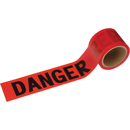 388 Danger Tape, Bilingual, 3" W x 200' L, 1.5 mils, Black on Red OCP Construction Supplies