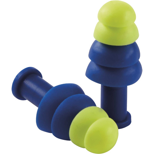 Reusable Tapered Earplugs, Uncorded, Bulk - Box, 27 dB NRR, One-Size OCP Construction Supplies