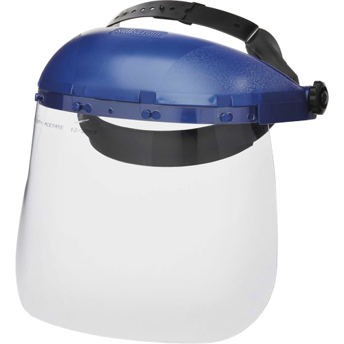 390 Premium Series Single Crown Uncoated Faceshield, Acetate, Ratchet Suspension OCP Construction Supplies