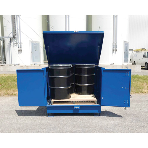 Palette de d&eacute;versement en acier avec couvercle rigide S-4 Ultra, 61" lo x 54,4" la x 52" h, Capacit&eacute; de charge 4700 lb OCP Construction Supplies