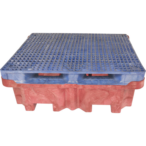 4-Drum Ultra-Spill King&reg; Flat Deck Spill Pallet, 85 US gal. Spill Capacity, 51" x 51" x 17.5" OCP Construction Supplies