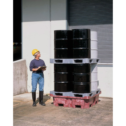 4-Drum Ultra-Spill King&reg; Flat Deck Spill Pallet, 85 US gal. Spill Capacity, 51" x 51" x 17.5" OCP Construction Supplies