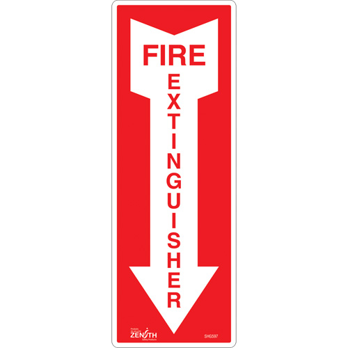 Enseigne Fire Extinguisher, 5" x 14", Vinyle, Anglais avec pictogramme OCP Construction Supplies