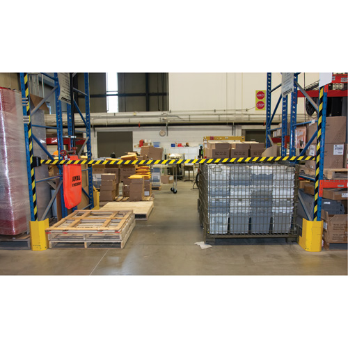 Magnetic Wall Mount Barrier with Magnetic Tape, Plastic, Magnetic Mount, 15', Black and Yellow Tape OCP Construction Supplies