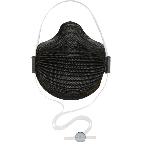 Masques jetables AirWave s&eacute;rie M noirs avec SmartStrap et embout nasal, N95, Certifi&eacute; NIOSH, Moyen/grand OCP Construction Supplies