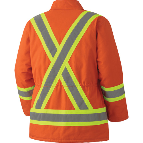 5537A Quilted Duck Safety Parka, High Visibility Orange, Small OCP Construction Supplies