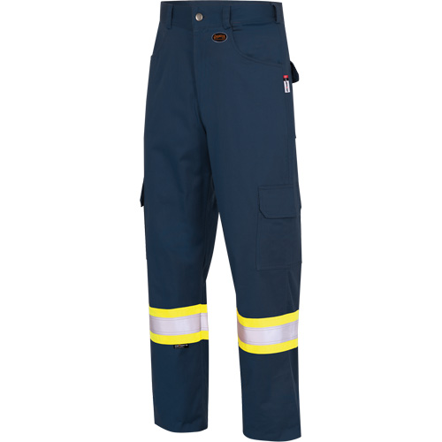 7764 FR-Tech&reg; High Visibility 88/12 FR/Arc Rated Safety Cargo Pants, 32, x 34, Navy Blue OCP Construction Supplies