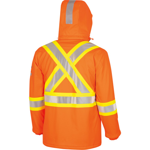 5884 Manteau imperm&eacute;able ignifuge et r&eacute;sistant aux arcs &eacute;lectriques avec capuchon Flash-Gard, Petit, Orange haute visibilit&eacute;, 51 cal/cm² OCP Construction Supplies