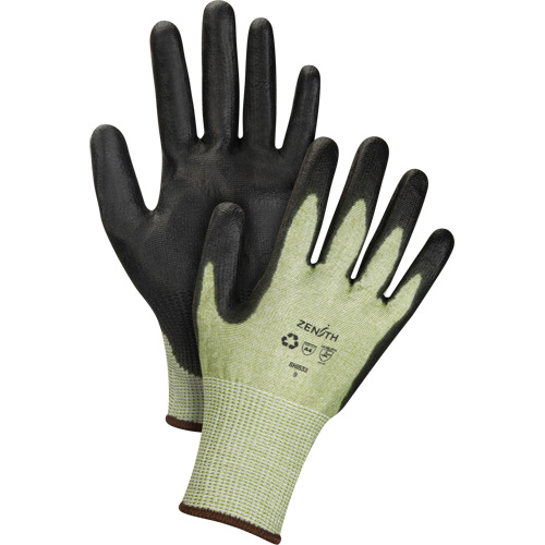 Gants &eacute;lastiques &eacute;cologiques sans coutures r&eacute;sistants &agrave; la coupe, Taille 7, Calibre 13, Rev&ecirc;tement Polyur&eacute;thane, Enveloppe en PEHP/rPET, ASTM ANSI niveau A4 OCP Construction Supplies