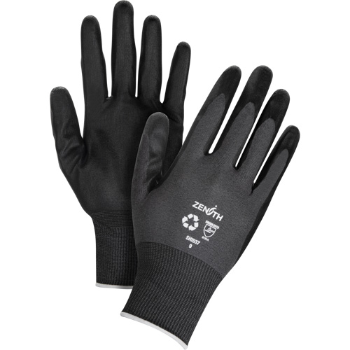 Gants &eacute;cologiques enduits et perm&eacute;ables &agrave; l'air, 8, R&ecirc;vetement Mousse de nitrile, Calibre 21, Enveloppe en Nylon/rPET OCP Construction Supplies