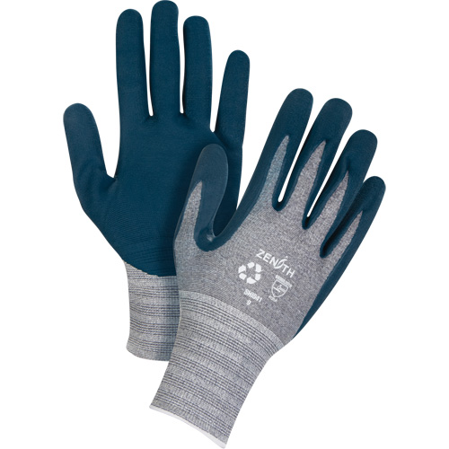 Eco-Friendly Lightweight Coated Gloves, 8, Foam Nitrile Coating, 15 Gauge, Polyester/RPET Shell OCP Construction Supplies