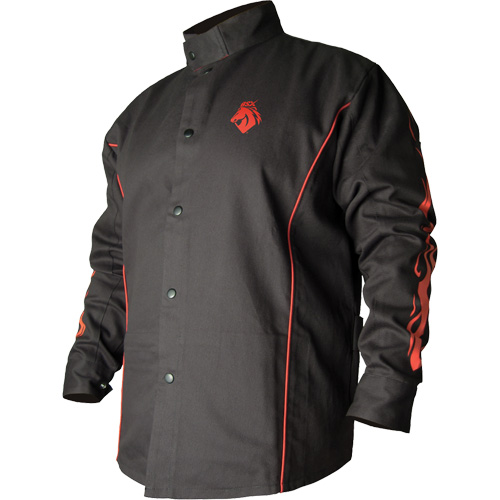 BSX&reg; Contoured FR Welding Jacket, Cotton, Large, Black OCP Construction Supplies