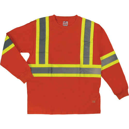 T-shirt de s&eacute;curit&eacute; &agrave; manches longues, Coton, T-petit, Orange haute visibilit&eacute; OCP Construction Supplies